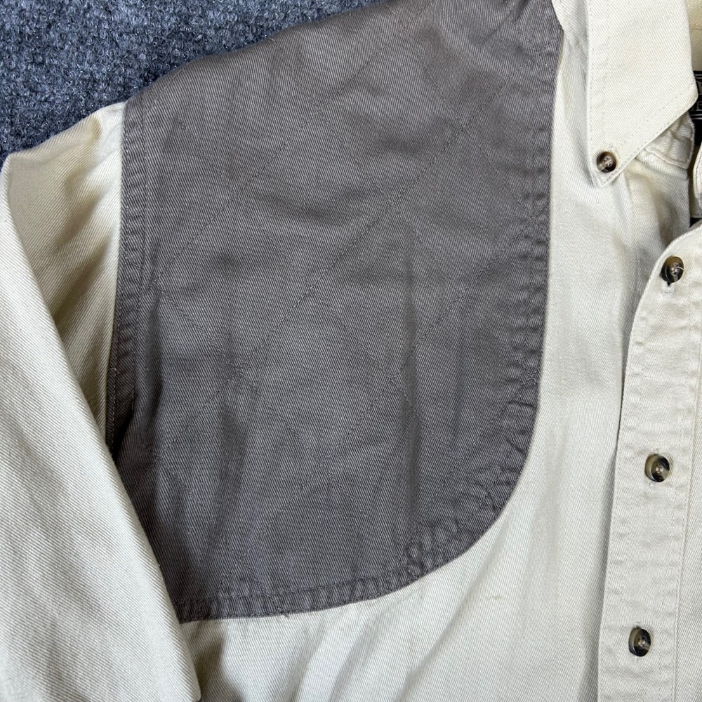 Roper Range Gear Mens Small Shooting Shirt Cotton Twill Quilted Patch Tan Grey - Picture 3 of 8